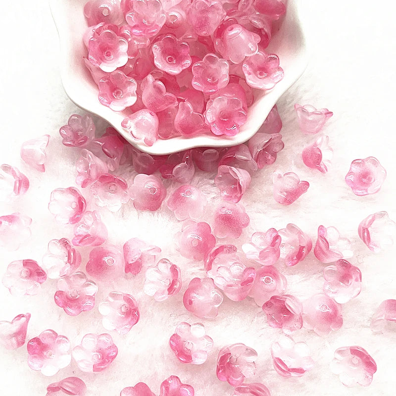 Neue 20 teile/los 7X12mm Bunte Bellflower Lampwork Perlen Kappen Glas Spacer Perlen für Schmuck Machen DIY Armbänder haarnadel