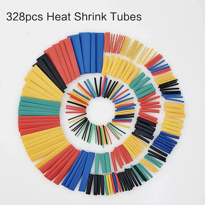 164/328PCS Schrumpfschlauch 2:1 Draht Kabel Wrap Sortiment Elektrische Isolierung Rohr Kit 5 Farbe 8 größe