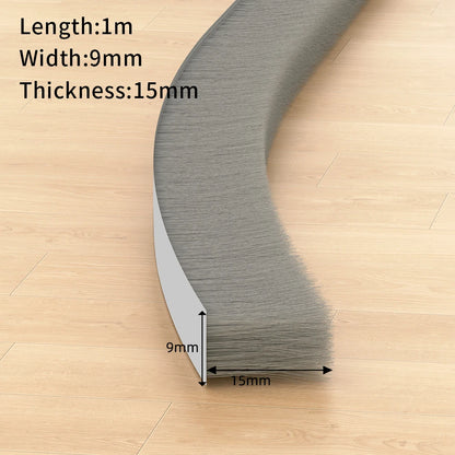 Selbstklebender Dichtungsstreifen für Tür- und Fensterbürsten, winddicht, staubdicht, schalldichtes Isolierband, schneidbar, 5–23 mm