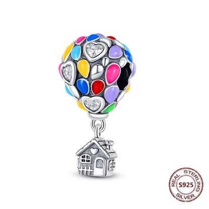 Gelber Sonnenblumen-Charm aus 925er Silber, Original-Zirkon, Kolibri, Einhorn-Charms, passend für Armbänder, DIY-Schmuck für Frauen, Hochzeitsgeschenk