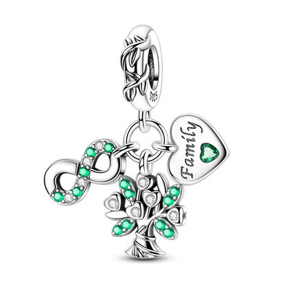 Anhänger aus 925er-Sterlingsilber, grüne Serie, Blumenbaum, Apfel-Anhänger, DIY, feine Perlen, passend für Original-Charms-Armbänder, Damenschmuck, Diy