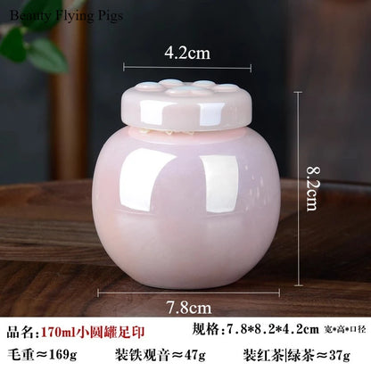 1 Piece Pink Ceramic Urn with Claw Print for Ashes, Small Cat and Dog Ceramic Ash Storage Jar, Pink Pet Hair Jar, Pet Funeral Supplies