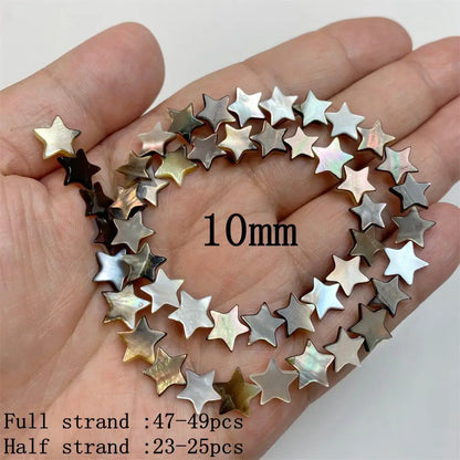 Natürliche graue schwarze Muschelperlen, rund, quadratisch, Perlmutt-Muschelperlen für die Schmuckherstellung, DIY-Charm, Halskette, Armband, Ohrringe