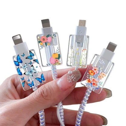 1 stücke Weiche Silikon Ladegerät Kabel Wickler Schnelle Ladekabel Schutzhülle für Apple IPhone Datenkabel rosa liebe Fall Clip