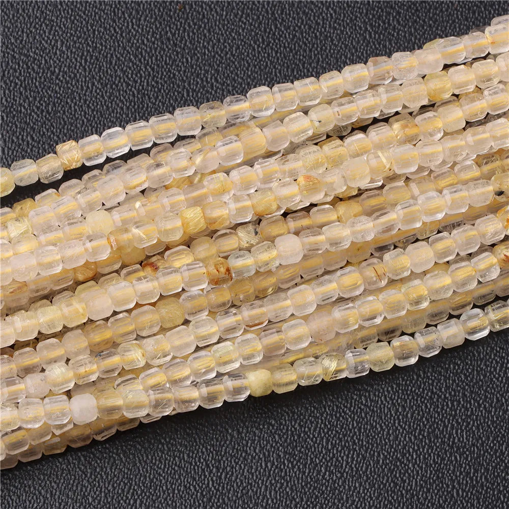 Heiße Natürliche Facettierte Stein Perle 2-3mm Kleine Quadratische Quarz Granat Glas Cube Lose Perlen Für Schmuck Machen hand Zubehör