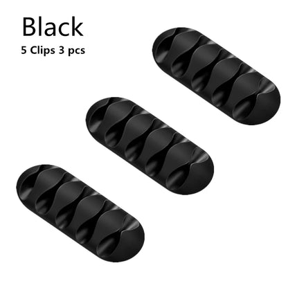 USB-Kabel-Clip-Organizer, runde Kabelclips, Schreibtisch-Ordnungssystem, selbstklebender Kabelhalter für Zuhause und Bürobedarf