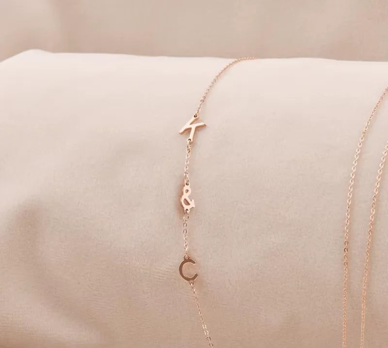 Lemegeton Personal isierte erste Halskette Edelstahl Schmuck A-Z Brief Anhänger mit Haustier Pfote Klee Symbol Halskette Geschenke