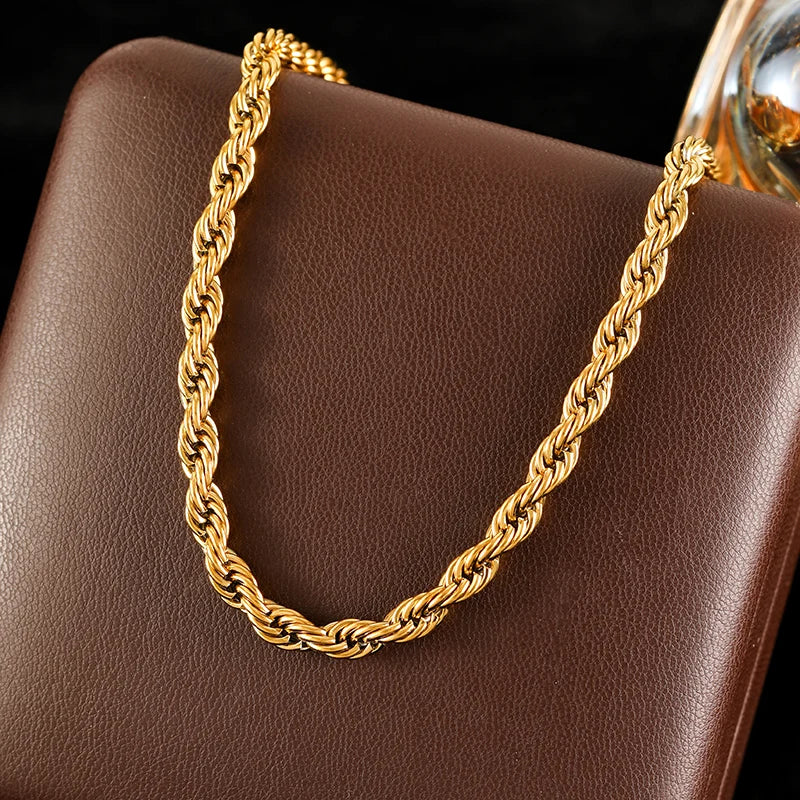 GANEMLY 316l Edelstahl Mode Blätter Kette Halskette für Frauen Charme 18K Metall Kragen Aussage Halskette Wasserdicht