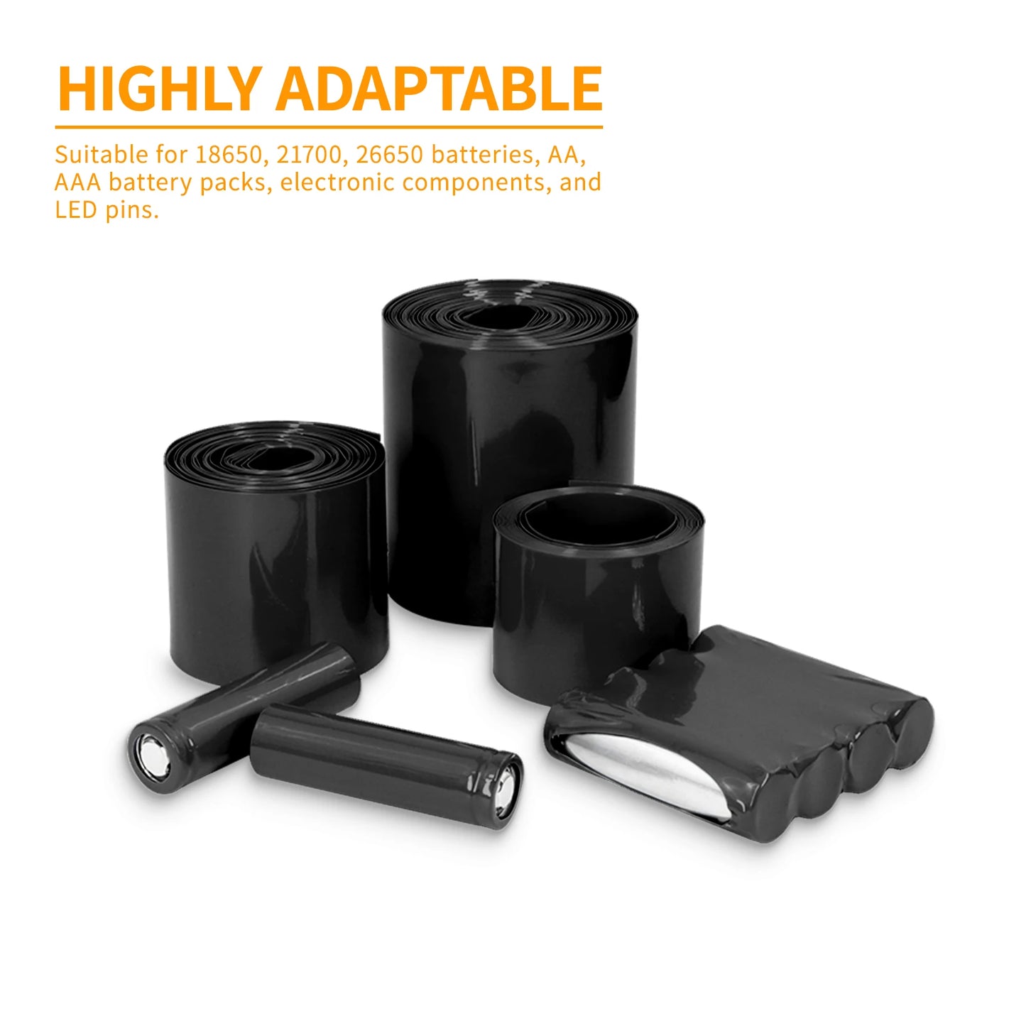 10M 18650 Lithium-Batterie-Schrumpfschlauch, Breite 17mm ~ 130mm, PVC-Wärmeschrumpfschlauch, Batteriepack-Isolierung, Kabelschutz, Schlauchfolie