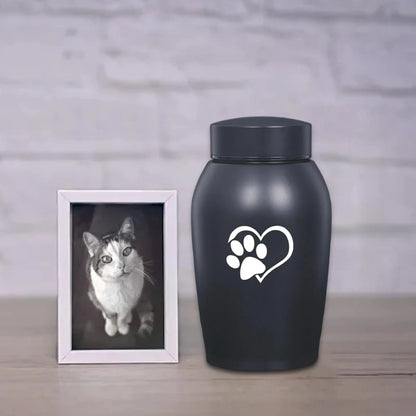 Dog Cat Ashes Stainless Steel Pet Urn Funeral Cremation Urn Pet Burial Memorial Keepsake Box Kitty Kitten