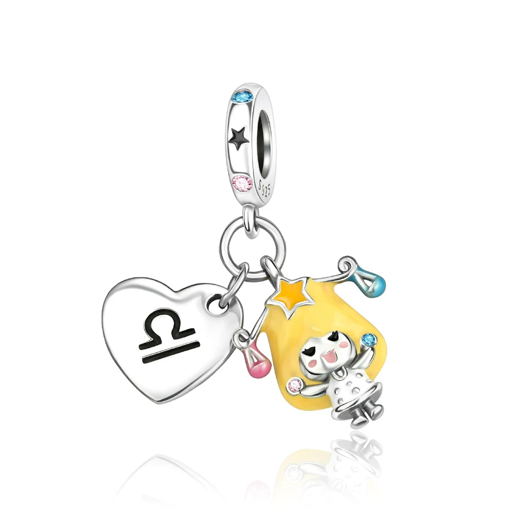 Exquisite Charm-Anhänger aus 925er-Sterlingsilber mit weißen Tigerperlen und Kaninchen-Barista-Anhänger, passend für Armbänder, niedliche Schmuck-Accessoires, Geschenke