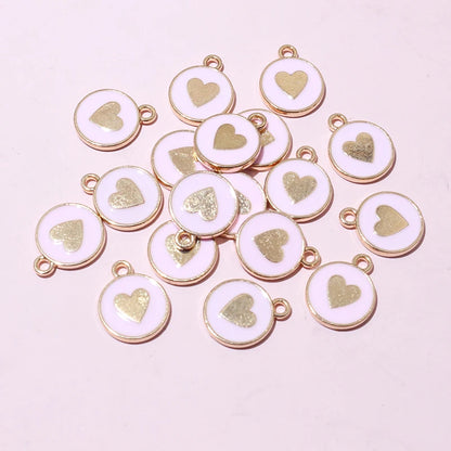 20 Stück Emaille Herz Charms Anhänger doppelseitig 14,5 x 12 mm DIY Schmuckherstellung Zubehör Erkenntnisse für Armband Ohrringe Halskette