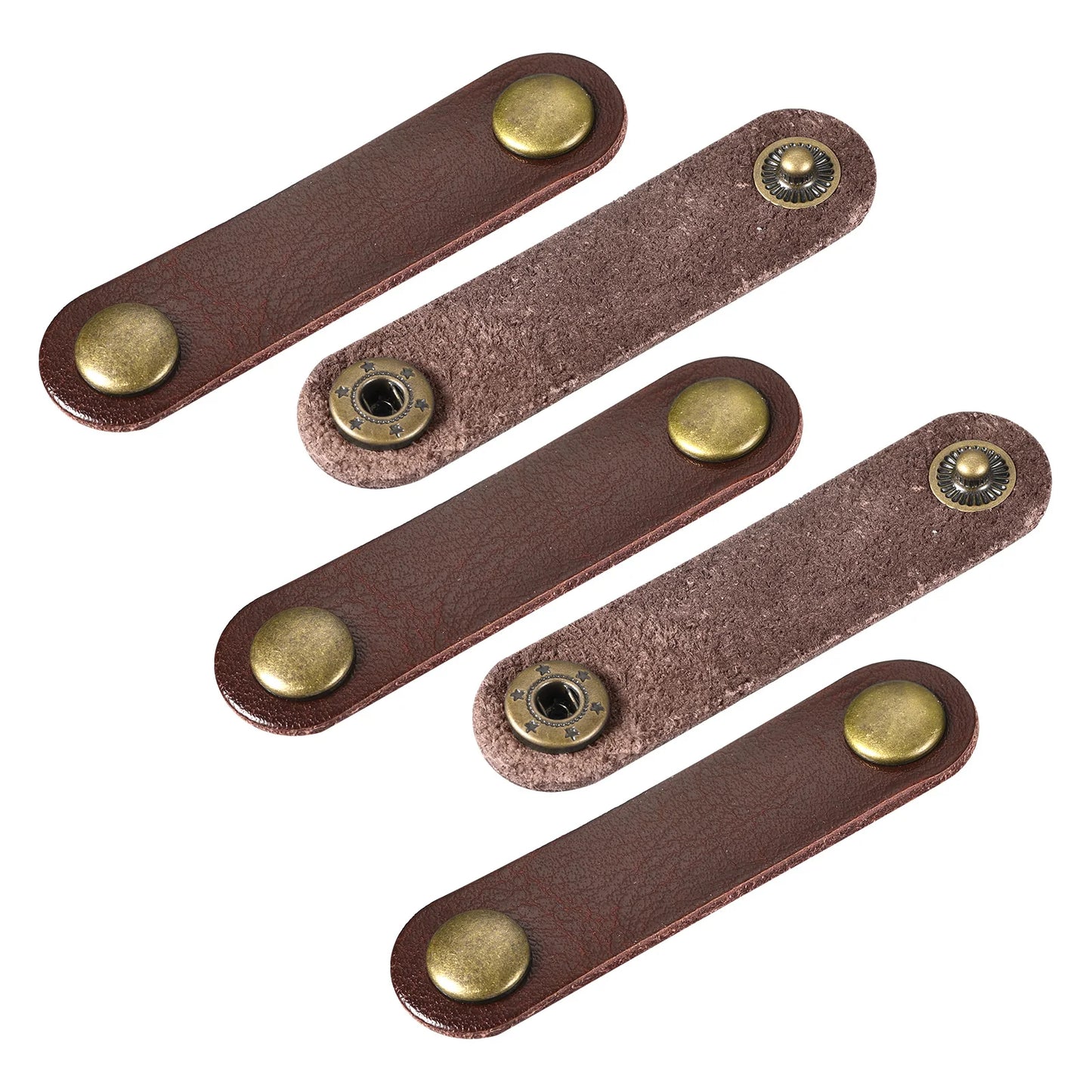 5/10 Stück Leder-Kabelbinder, Kabelbinder, Kabel-Organizer, 63 x 16 mm, tragbares Datenkabel, Leder-Clips, Kopfhörer-Kabel-Management-Halter