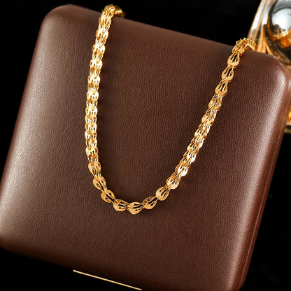 GANEMLY 316l Edelstahl Mode Blätter Kette Halskette für Frauen Charme 18K Metall Kragen Aussage Halskette Wasserdicht