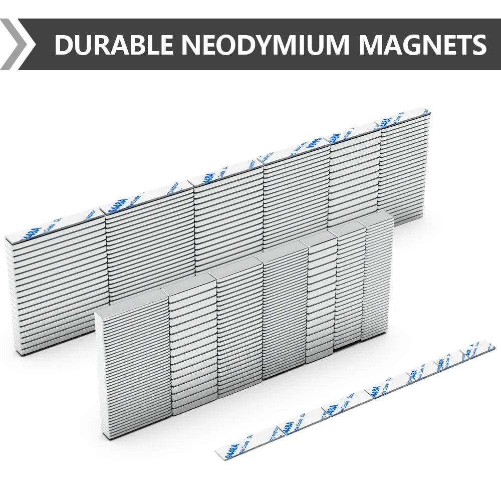Superstarker Magnet Neodym mit doppelseitig klebendem Magnetblock NdfeB N35, starker Permanentmagnet imanes Kühlschrank