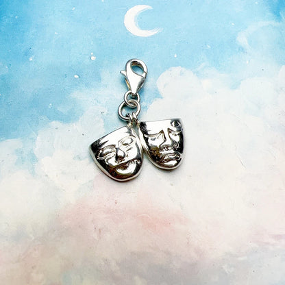 Theatermasken-Charms-Anhänger, Frühling, brandneuer europäischer Stil, 925er Sterlingsilber, Vintage-Modeschmuck, Club für Damen und Herren