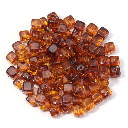 10–100 Stück bernsteinfarbene Acrylperlen, ovale, quadratische, herzförmige, röhrenförmige, kürbisförmige, lose Perlen für die Schmuckherstellung, DIY-Armbänder, Halsketten