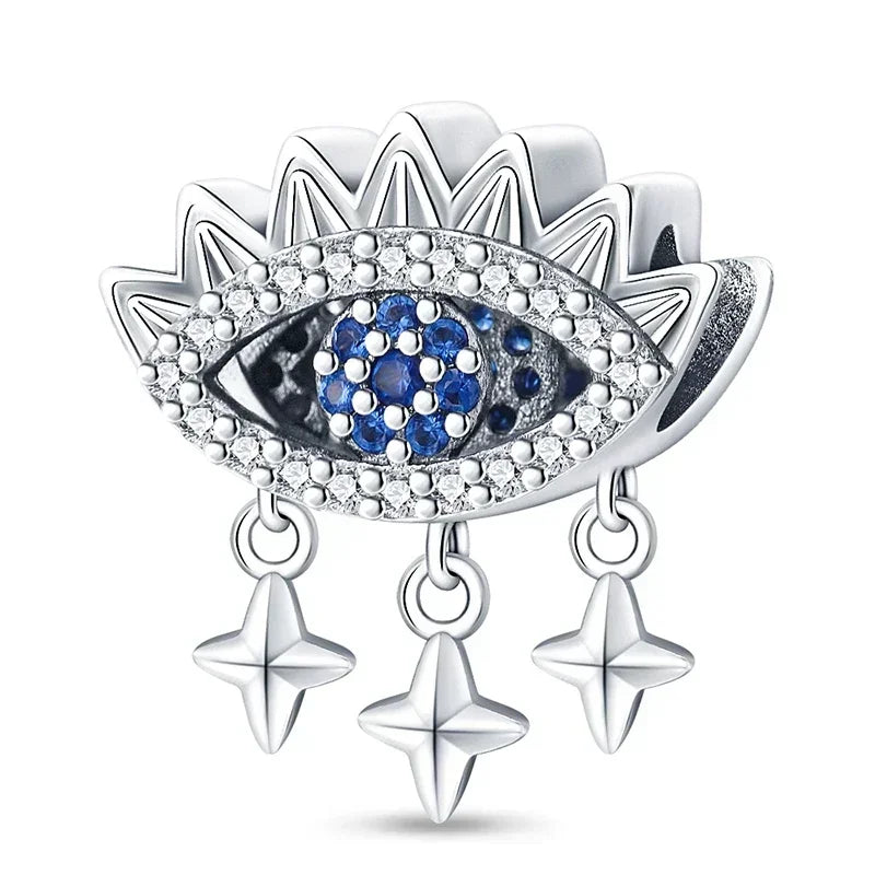 Heißer Verkauf 925 Silber Farbe Evil Eye Charm Dämon Auge Perle Für Original Armband & Armreif DIY Machen Mode Schmuck geschenk