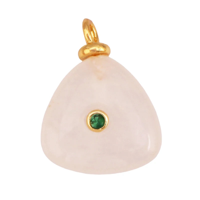 Jade Achat Amethyst Amazonit Wasser Gras Lapis Lazuli Charm Anhänger, 18K echt vergoldet Schmuck für Halskette Handwerk Herstellung S79