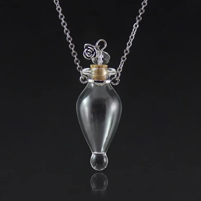 Mode Glas Parfüm Ätherisches Öl Flasche Anhänger DIY frauen Parfüm Wunsch Knochen Asche Lanugo Duft Enhancer Halskette