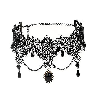 Neo-Gothic Punk Black Sexy Lace Necklace For Women Fashion Retro Clavicle Chain Halloween Collar Choker Steampunk Gifts