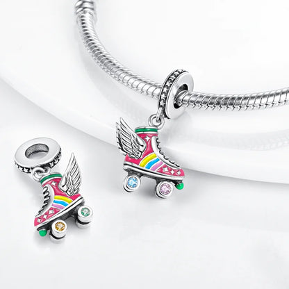 Neue Kollektion aus 925er-Sterlingsilber, Winterserie, Skaten, Schlittschuh-Charm, passend für DlY-Armbänder, Halsketten, Schmuck, feine Geschenke