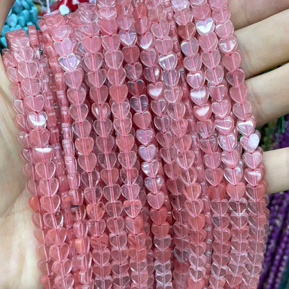 6MM Natürliche Herz Form Rubin Rot Chalcedon Lose Spacer Perlen Für Schmuck Machen DIY Armband Ohrringe Halskette Zubehör 7,5