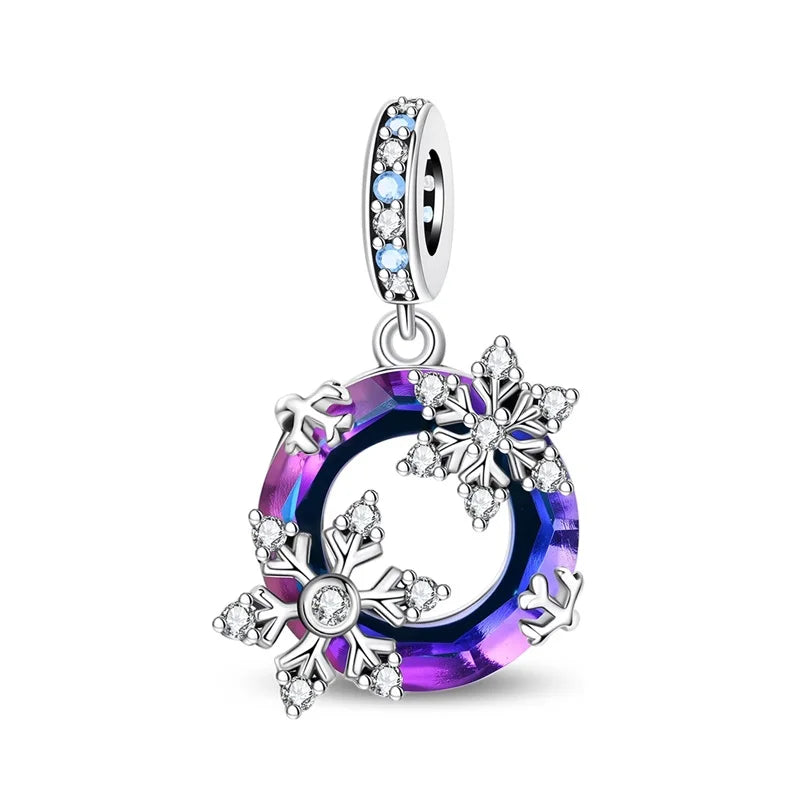 Lila Serie 925 Sterling Silber Maiglöckchen Rose Meerjungfrau Hexenhut Charm Passend für DIY Armband Halskette Charmante Geschenke