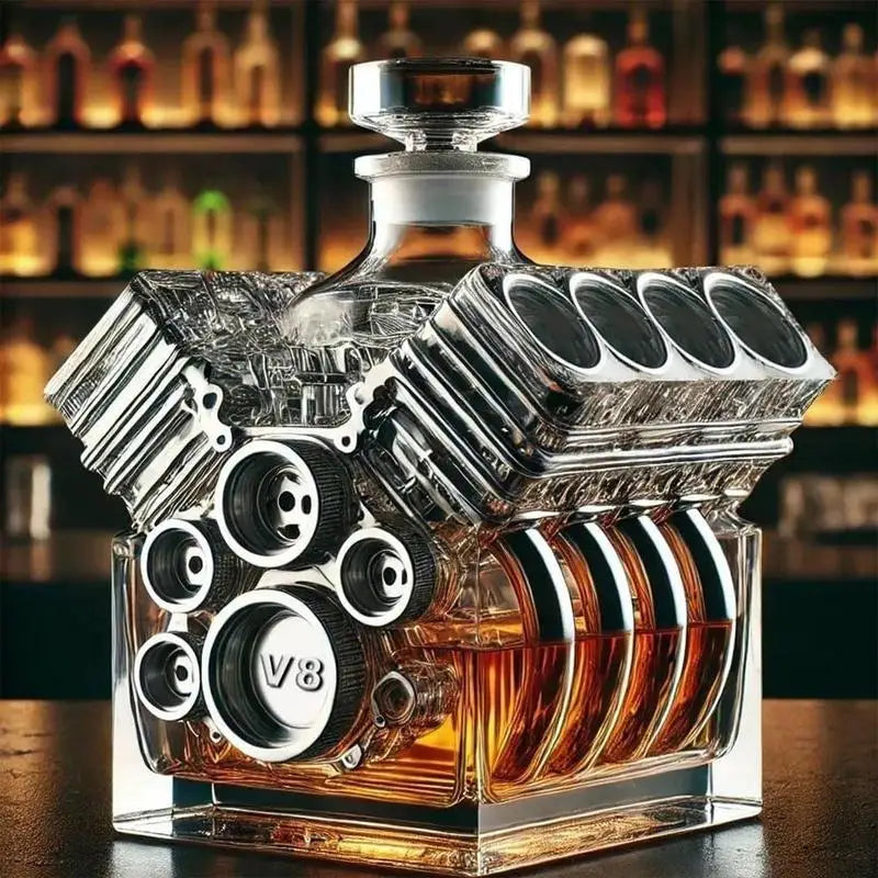 V8 Motoren Form Wein Dekanter Kristall Whisky Dekanter Kreative Alkohol Separator Dekanter Bar Gadgets für Tequila Bourbon Geschenk