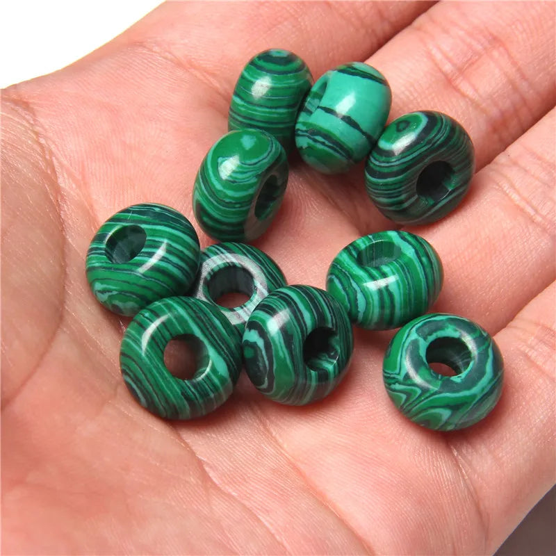 Natürliche Stein Große Loch Perle Anhänger Abacus Form Schmuck Zubehör Natürliche Quarz Jade Opal Charme Für Die Herstellung DIY Ohrring