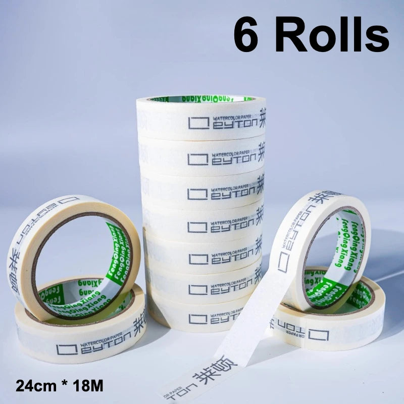 LEYTON Abdeckband, 2,4 cm, 18 m, Aquarell, Skizzieren, Kunst, Student, spezielles Klebeband, Malerei, Handriss, nicht abfärbendes Klebeband