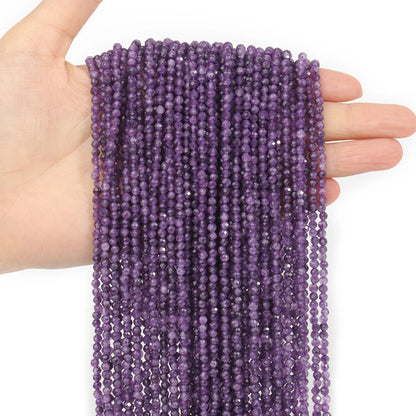 3mm 4mm Amethyst Natürliche Facettierte Stein Perlen Winzige Perlen Lose Perlen Für Schmuck Machen DIY Armband Zubehör Großhandel