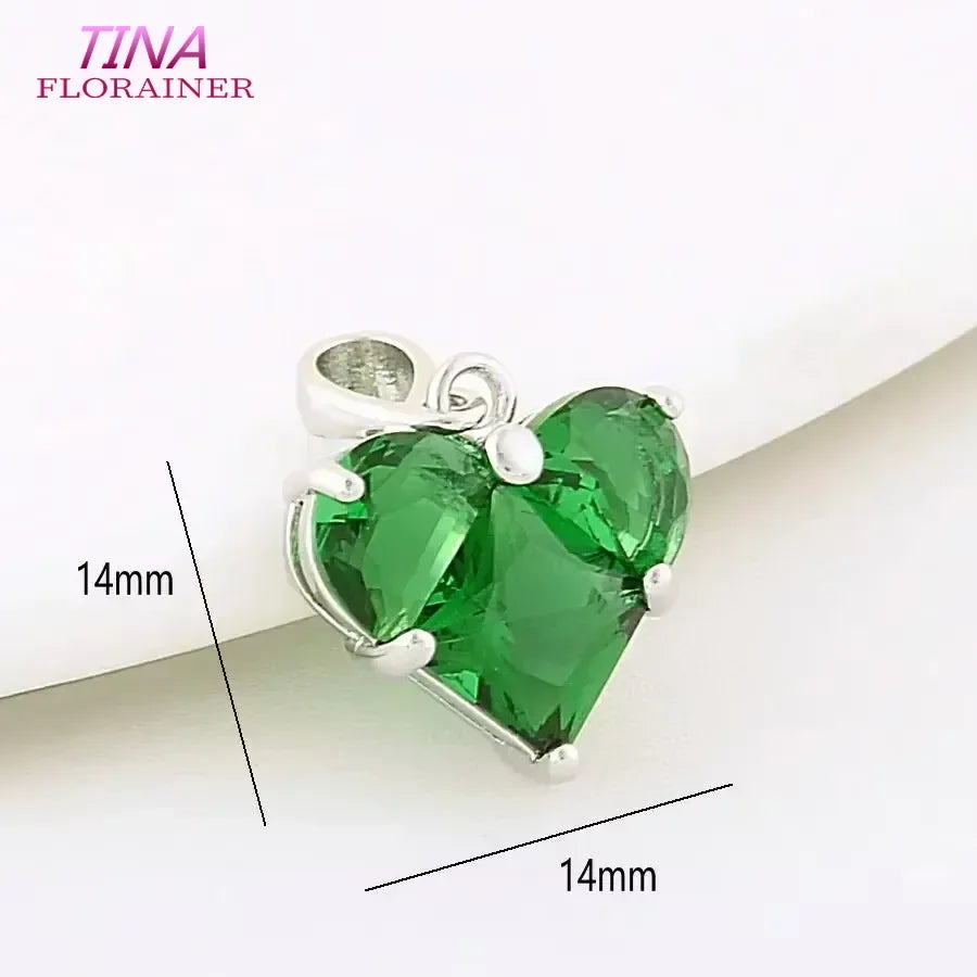 3PCS 14MM 14K Gold Farbe Messing mit Zirkon Herz Halskette Charms Anhänger Ohrringe Schmuck Machen Liefert Zubehör