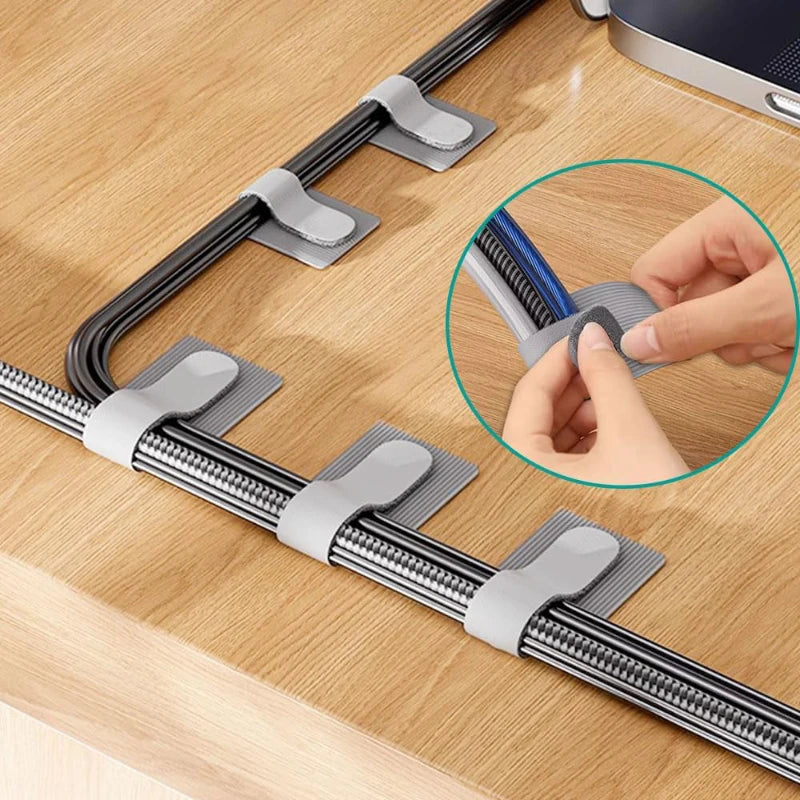 Wiederverwendbare selbstklebende Kabelbinder mit Klettverschluss – verstellbare Kabel-Organizer-Gurte für die Kabelmanagement im Schreibtisch zu Hause und im Büro