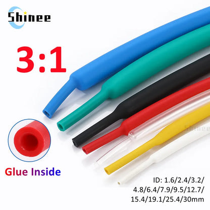 3:1 Dual Wand Wärme Schrumpfen Rohr Starke Kleber verhältnis Schrumpfschlauch Klebstoff Gefüttert Wrap Draht Kit 1.6/2.4/3.2/4.8/6.4/7.9/9.5/12,7mm
