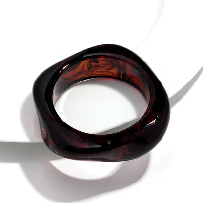 Vintage Acryl große bunte geometrische unregelmäßige Armreifen für Frauen trendige Harz breite Manschette Armreifen Armbänder 2025, Modeschmuck
