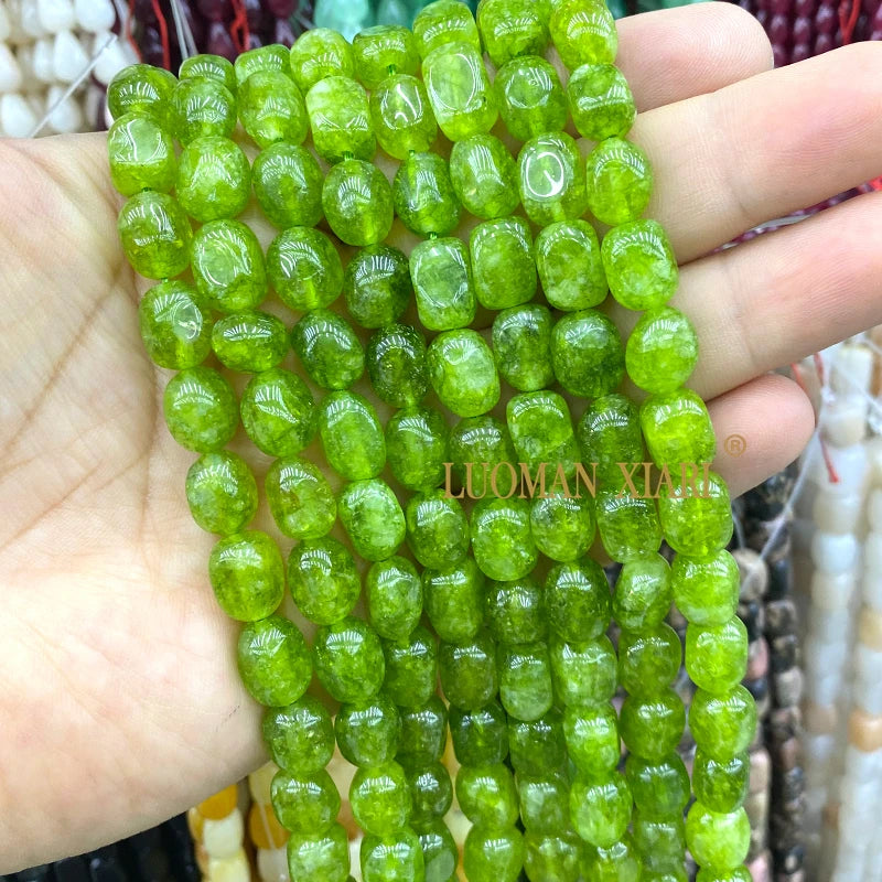 Natürliche Stein 8x12MM Unregelmäßige Raw Grün Taiwan Jade Jaspis Lose Spacer Perlen für Schmuck Machen Diy Armband zubehör 15''