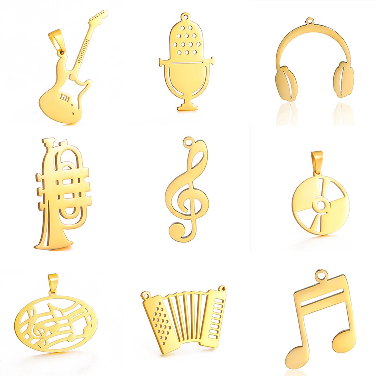 Teamer 5 teile/los Musik Note Musical Instrument Anhänger Edelstahl Charms Für Halskette Armband Herstellung Von Schmuck Großhandel Neue