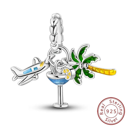 Neue Original 925 Sterling Silber Perlen Charme Schnaps Wein Serie Verschluss Anhänger Fit Original Armband Für Frauen DIY Schmuck Geschenk