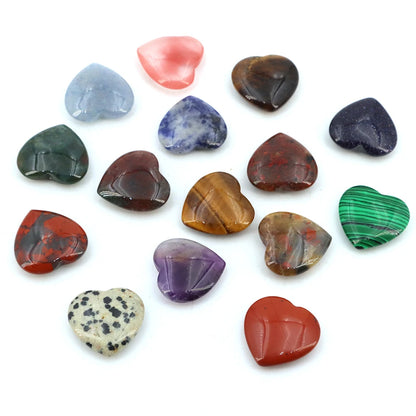 Viele Großhandel Edelstein Herzform LIEBE 20 MM Natürliche Kristall Amethyst Achat Perle Heilung Reiki Naturstein Geschenk Liefert
