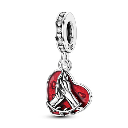 925 Silber Charms Original Design Blaue Augen Zirkon Katze Hund Perle Herz Charme DIY Fit Armband Für Frauen Hochzeit Schmuck Geschenk