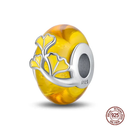 Charms-Perlen aus 925er-Sterlingsilber, modisches Biene- und Honigglas, Sonnenblume, Herbstserie, passend für Original-Armbänder, DIY-Schmuckherstellung