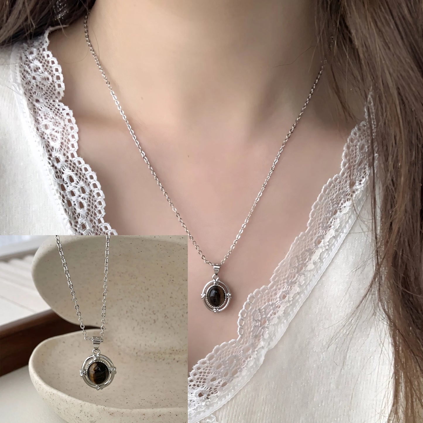 VENTFILLE 925 Sterling Silber Perle Geometrie Halskette für Frauen Mädchen Koreanische Design Vielseitig Halsband Schmuck Dropship Großhandel