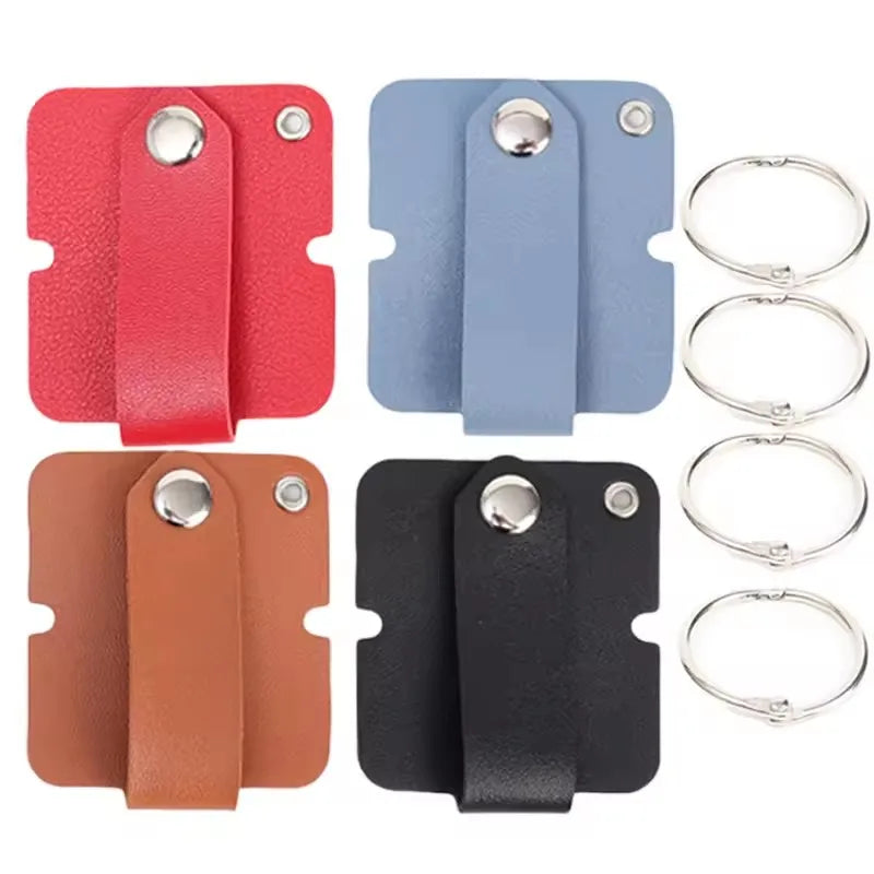 Leder-Kabelclip mit Schlüsselring, Kopfhörerkabelhalter, Schnalle, Kabelaufwicklung, Kabeldraht-Organizer für Telefon, USB-Ladegerät, Datenleitungen