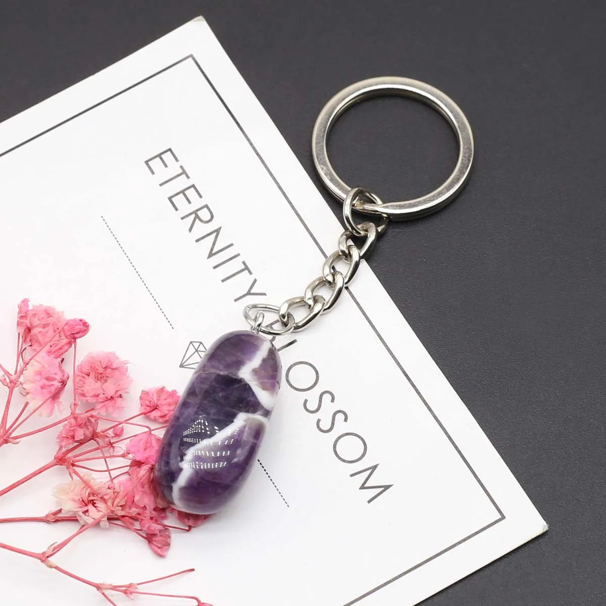Natürliche rohe Erz Schlüssel anhänger Edelstein Reiki Heilung Quarz Achat Citrin unregelmäßige Stein Anhänger Charms diy Schmuck machen Zubehör