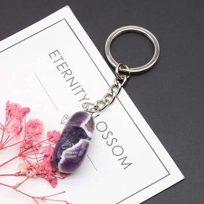 Natürliche rohe Erz Schlüssel anhänger Edelstein Reiki Heilung Quarz Achat Citrin unregelmäßige Stein Anhänger Charms diy Schmuck machen Zubehör