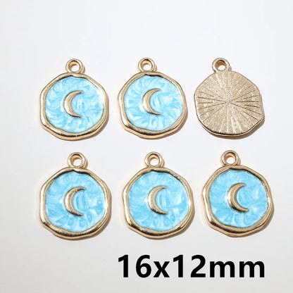 20 Stück Emaille Mond Herz Charms Anhänger Legierung Metall DIY Schmuck Herstellung Zubehör Ergebnisse für Armband Ohrringe Halskette