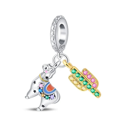 Charm-Anhänger aus 925er-Sterlingsilber, Wüstenpyramide, Kamel, Elefant, passend für Armbänder, Original-Charm für Frauen, DIY-Schmuckherstellung
