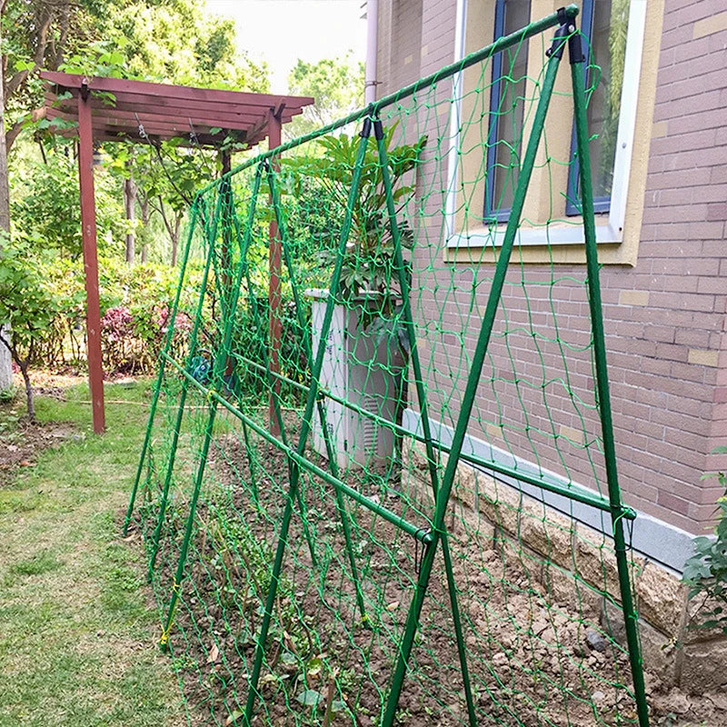 Gurkenspalier-Set, A-Rahmen für Garten-Gemüsepflanzen, wachsen, unterstützt passend für Kletterpflanzen, abnehmbar mit Netz und Clips