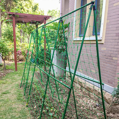 Gurkenspalier-Set, A-Rahmen für Garten-Gemüsepflanzen, wachsen, unterstützt passend für Kletterpflanzen, abnehmbar mit Netz und Clips